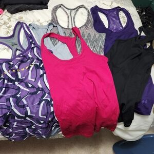 Under Armour Women's Purple, Pink, and Black Tank Tops X6